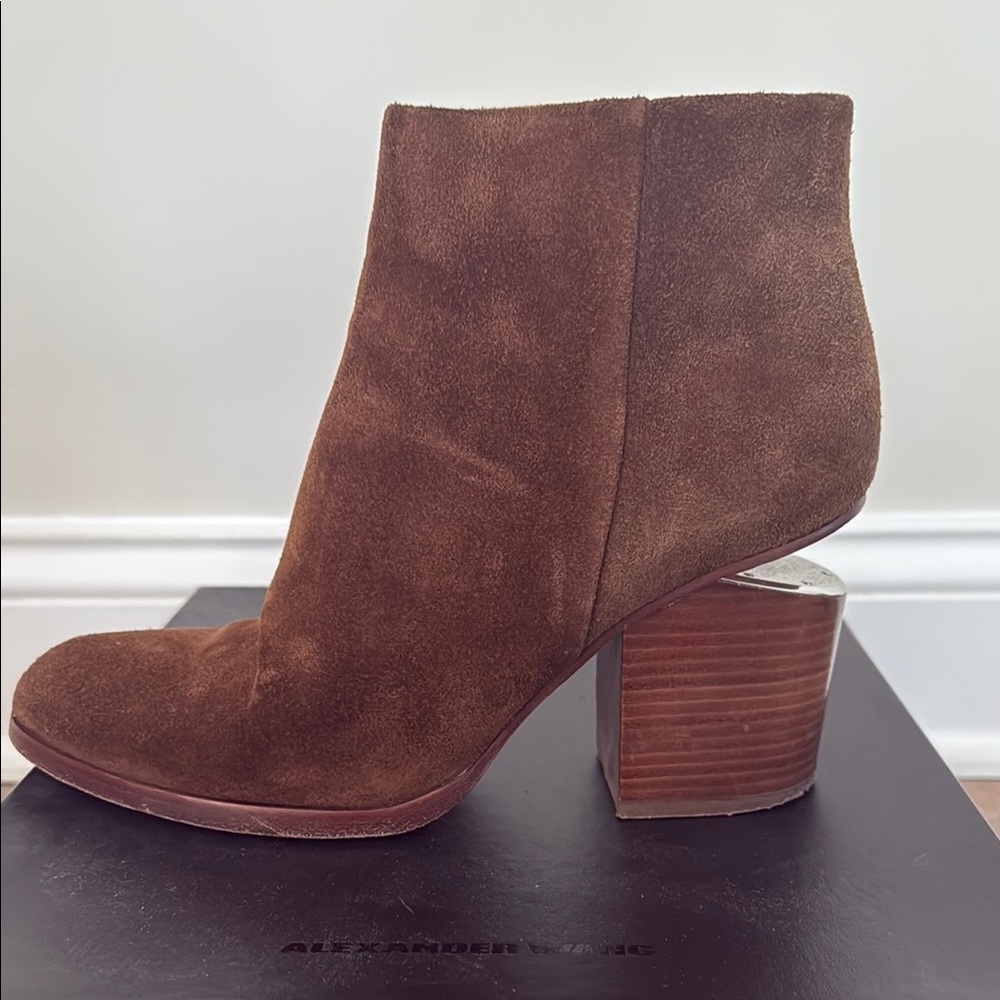 Alexander Wang Brown Ankle Booties with Suede Finish